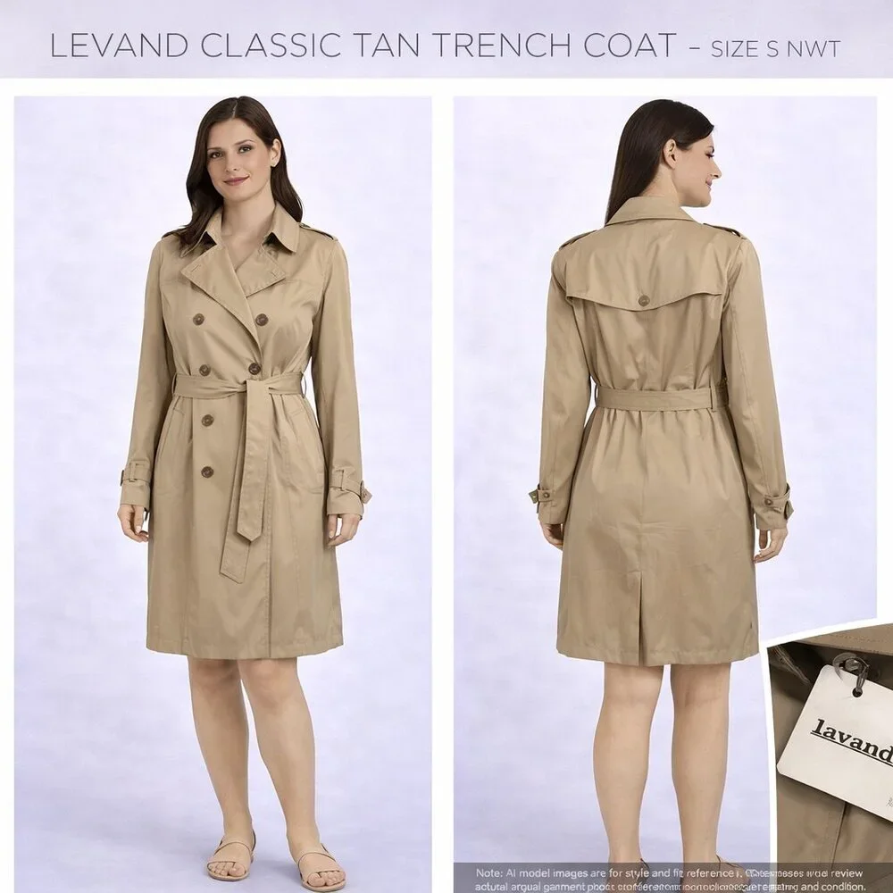 Levand Classic Tan Trench Coat – Women’s Size S – NWT